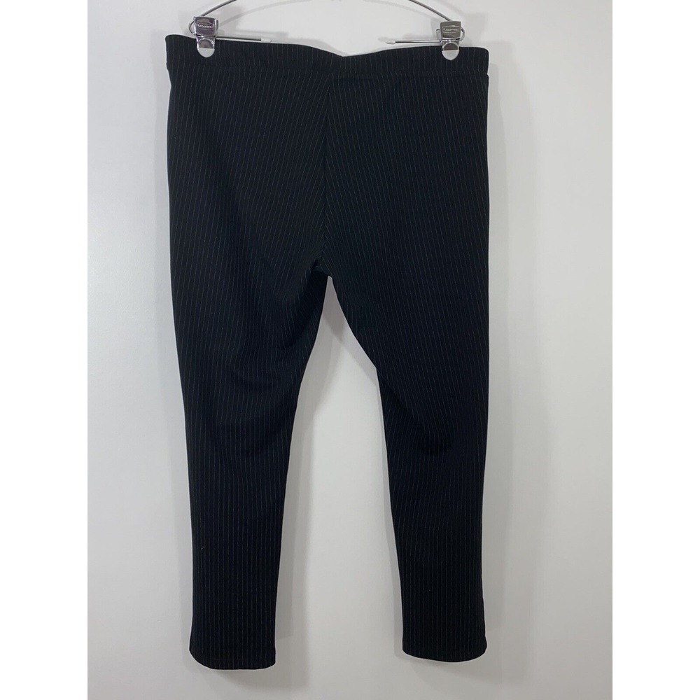Calvin Klein Women's Black Pin Stripped Pull On Slim Pants Size XL - Picture 4 of 8